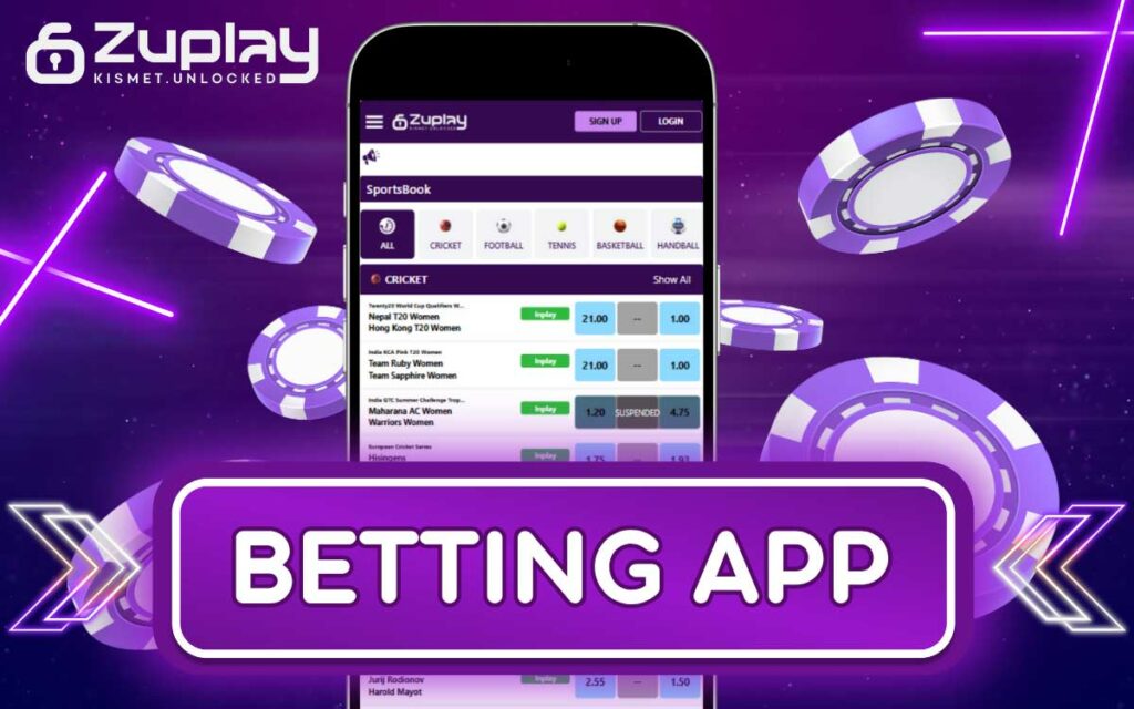 The Zuplay application has a betting section